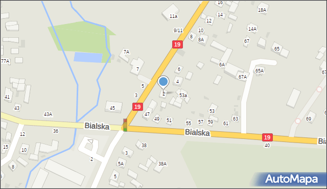 Łosice, Białostocka, 2, mapa Łosice