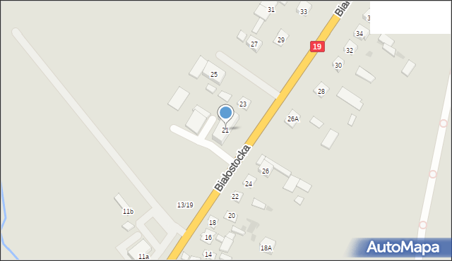 Łosice, Białostocka, 21, mapa Łosice