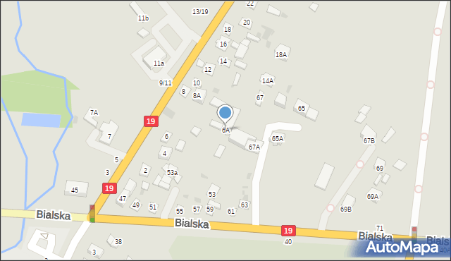 Łosice, Białostocka, 6A, mapa Łosice