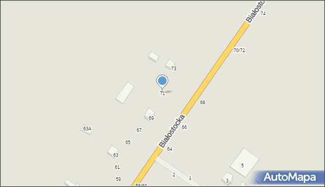 Łosice, Białostocka, 71, mapa Łosice