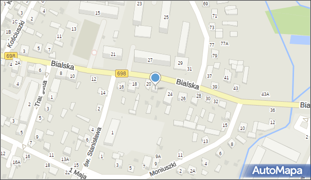 Łosice, Bialska, 22, mapa Łosice