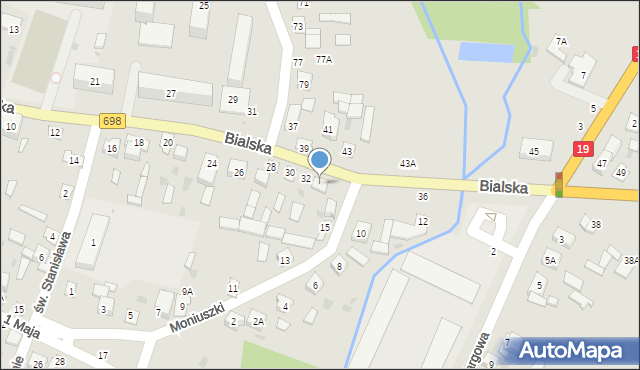 Łosice, Bialska, 34, mapa Łosice