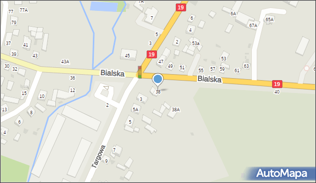 Łosice, Bialska, 38, mapa Łosice