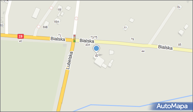 Łosice, Bialska, 42, mapa Łosice