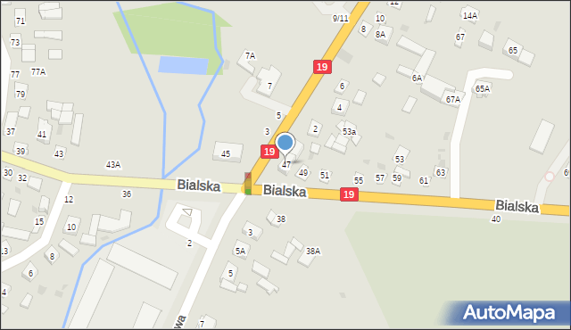 Łosice, Bialska, 47, mapa Łosice