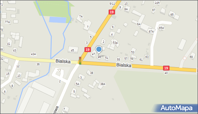 Łosice, Bialska, 49, mapa Łosice