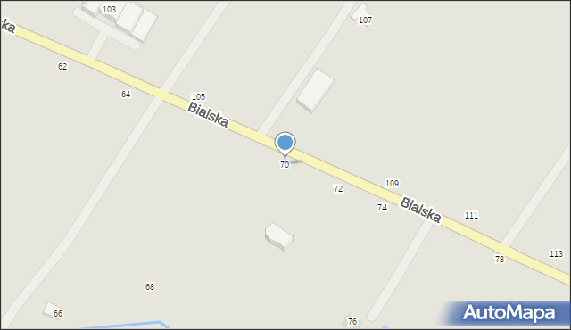 Łosice, Bialska, 70, mapa Łosice