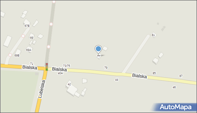 Łosice, Bialska, 77, mapa Łosice