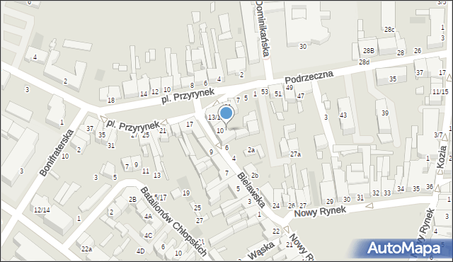 Łowicz, Bielawska, 10/12, mapa Łowicza