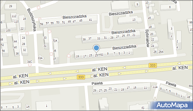 Lubin, Bieszczadzka, 13, mapa Lubin