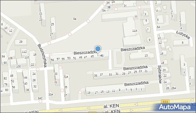 Lubin, Bieszczadzka, 43, mapa Lubin