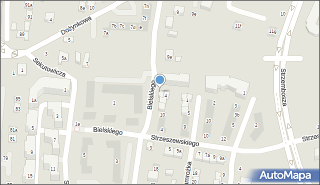 Lublin, Bielskiego Konrada, 4a, mapa Lublina