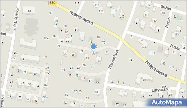 Lublin, Biskupińska, 31, mapa Lublina