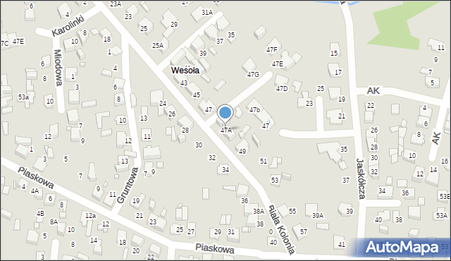 Lubliniec, Biała Kolonia, 47A, mapa Lubliniec