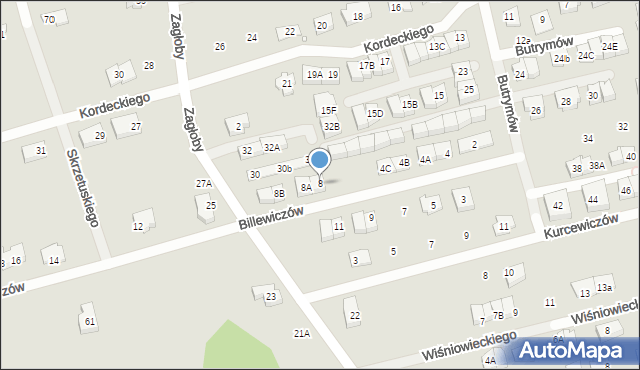 Marki, Billewiczów, 8, mapa Marki