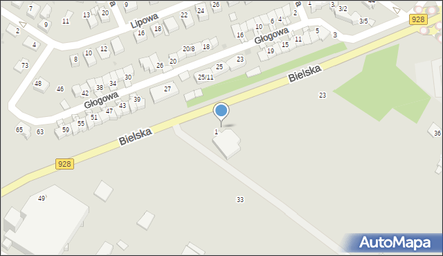 Mikołów, Bielska, 27, mapa Mikołów