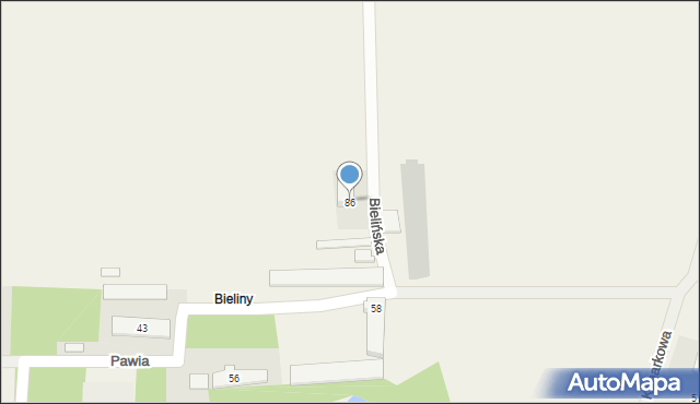 Młochów, Bielińska, 86, mapa Młochów