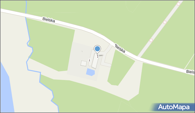 Mnich, Bielska, 1, mapa Mnich