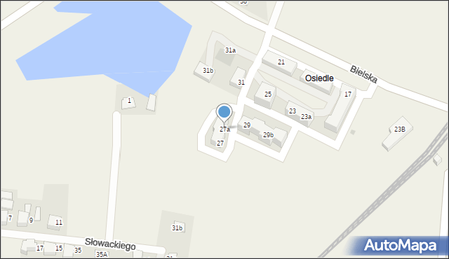 Mnich, Bielska, 27a, mapa Mnich