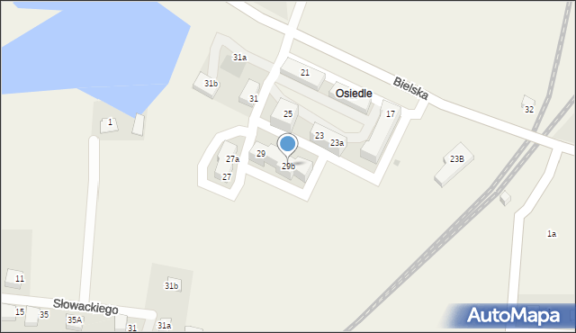 Mnich, Bielska, 29b, mapa Mnich