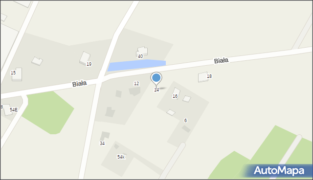 Mokre, Biała, 14, mapa Mokre