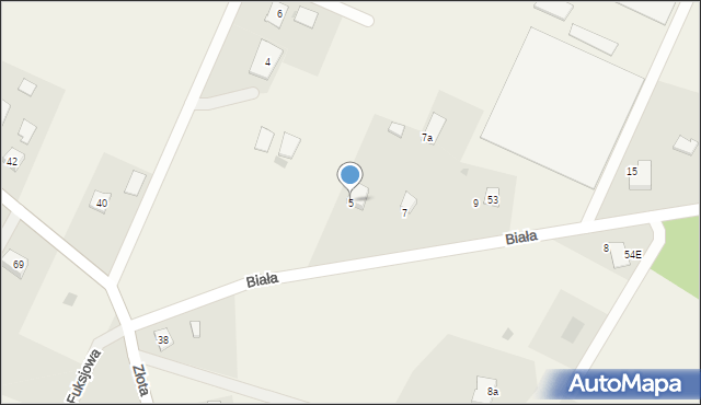 Mokre, Biała, 5, mapa Mokre
