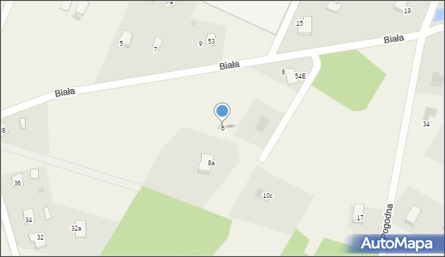 Mokre, Biała, 6, mapa Mokre