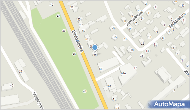 Mońki, Białostocka, 65, mapa Mońki