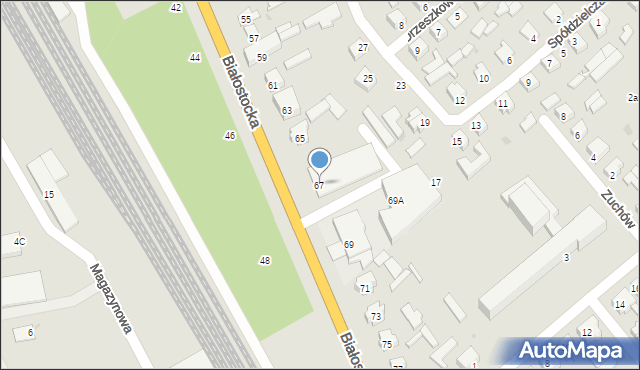 Mońki, Białostocka, 67, mapa Mońki