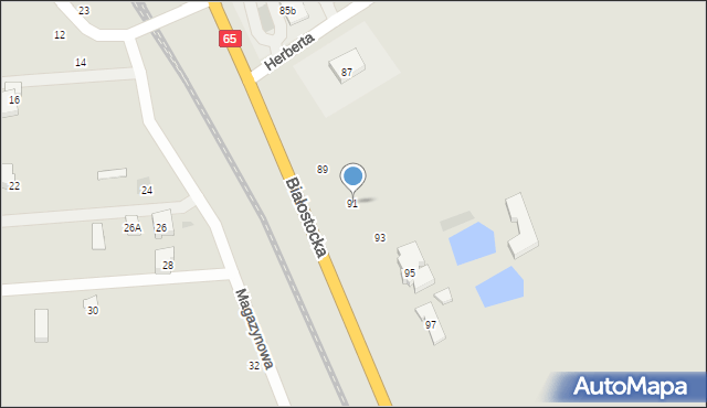 Mońki, Białostocka, 91, mapa Mońki