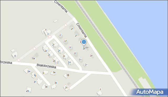 Mysłowice, Białobrzeska, 1b, mapa Mysłowice