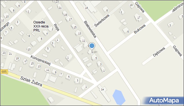 Narew, Białowieska, 7, mapa Narew