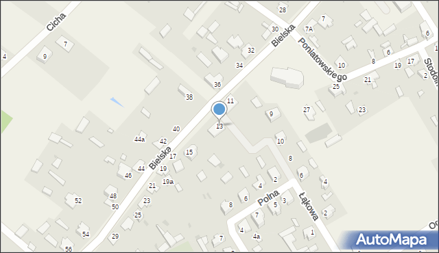 Narew, Bielska, 13, mapa Narew