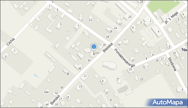 Narew, Bielska, 32, mapa Narew