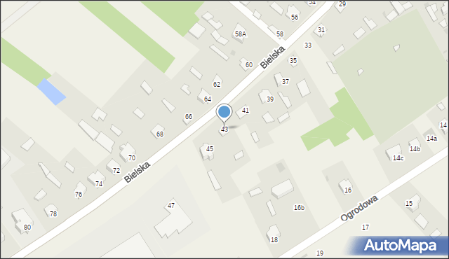 Narew, Bielska, 43, mapa Narew