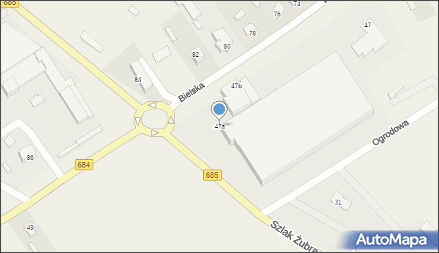 Narew, Bielska, 47a, mapa Narew