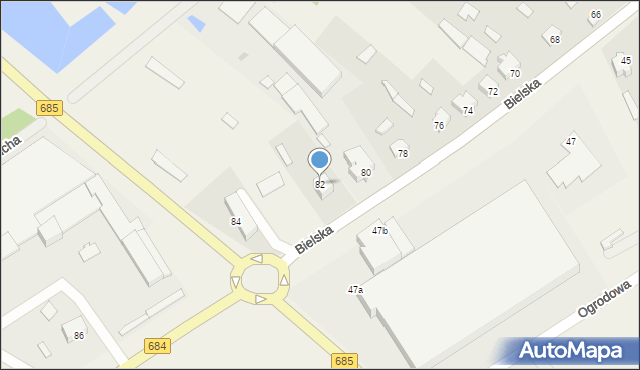 Narew, Bielska, 82, mapa Narew