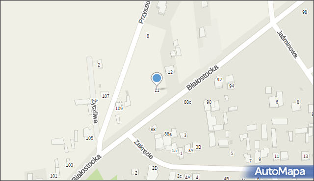 Natalin, Białostocka, 11, mapa Natalin