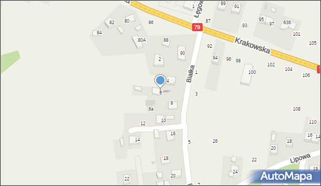 Nawojowa Góra, Białka, 6, mapa Nawojowa Góra