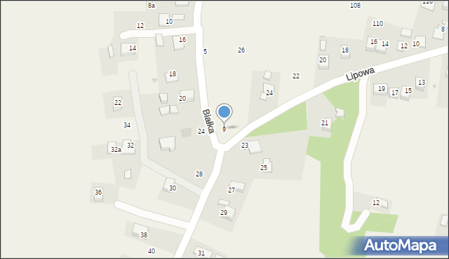 Nawojowa Góra, Białka, 9, mapa Nawojowa Góra