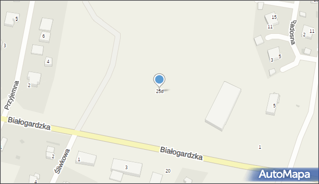 Niekanin, Białogardzka, 25d, mapa Niekanin