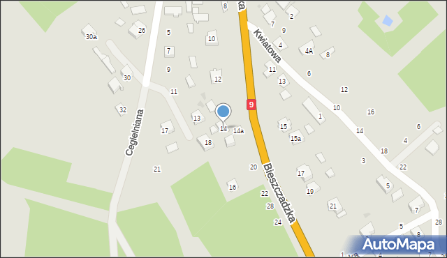 Nowa Dęba, Bieszczadzka, 14, mapa Nowa Dęba