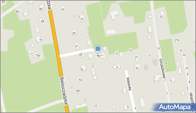 Nowa Dęba, Bieszczadzka, 79, mapa Nowa Dęba