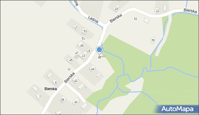 Odrzykoń, Bierska, 46, mapa Odrzykoń