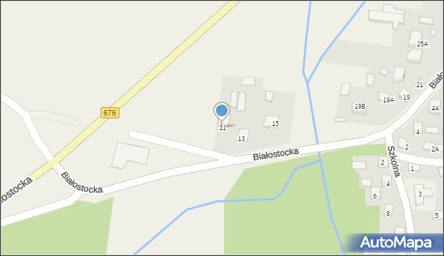 Ogrodniczki, Białostocka, 11, mapa Ogrodniczki
