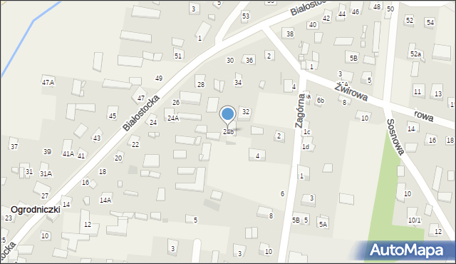 Ogrodniczki, Białostocka, 24b, mapa Ogrodniczki