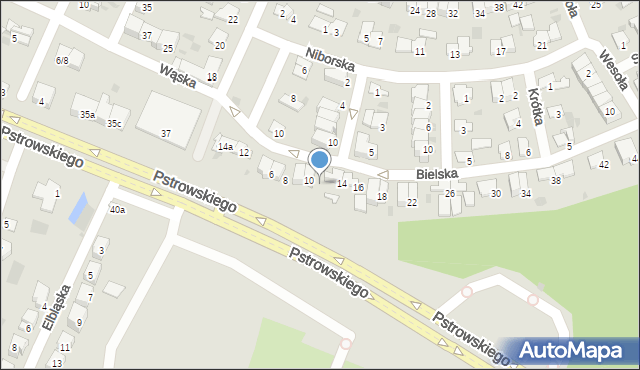 Olsztyn, Bielska, 12, mapa Olsztyna