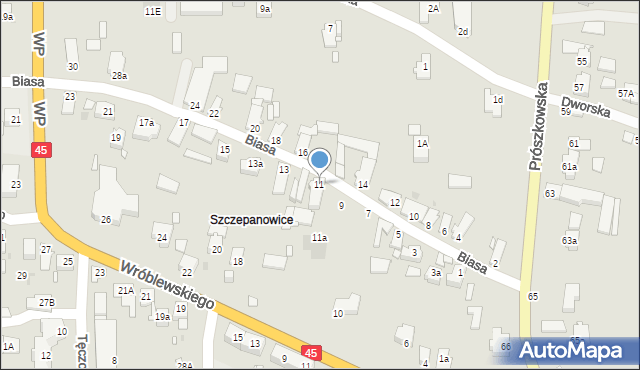 Opole, Biasa Wojciecha, 11, mapa Opola