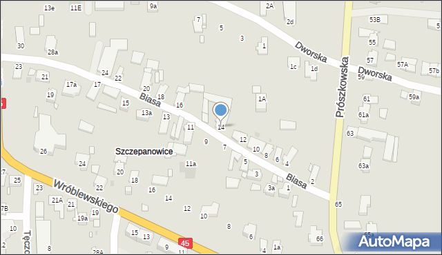 Opole, Biasa Wojciecha, 14, mapa Opola