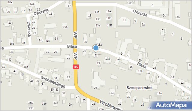 Opole, Biasa Wojciecha, 21, mapa Opola